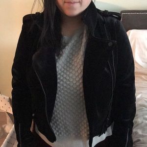 BLANK nyc black velvet moto jacket like new